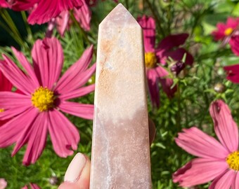 PINK AMETHYST TOWER - druzy geode free standing tower point - polished natural obelisk - stone rocks crystal mineral