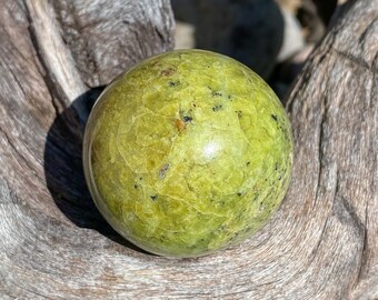 KIWI OPAL SPHERE - polished green opal sphere - stone rocks crystal mineral