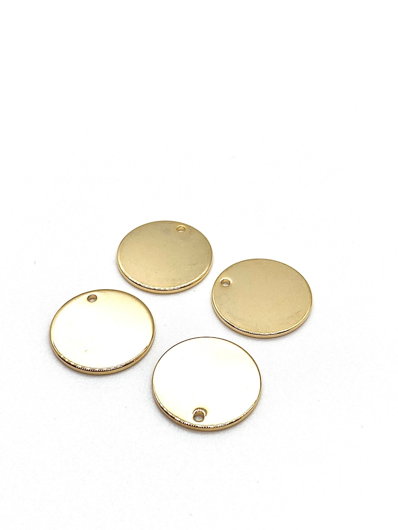 18K Gold Plated Blank Disc Charm for Stamping Jewelry Etsy