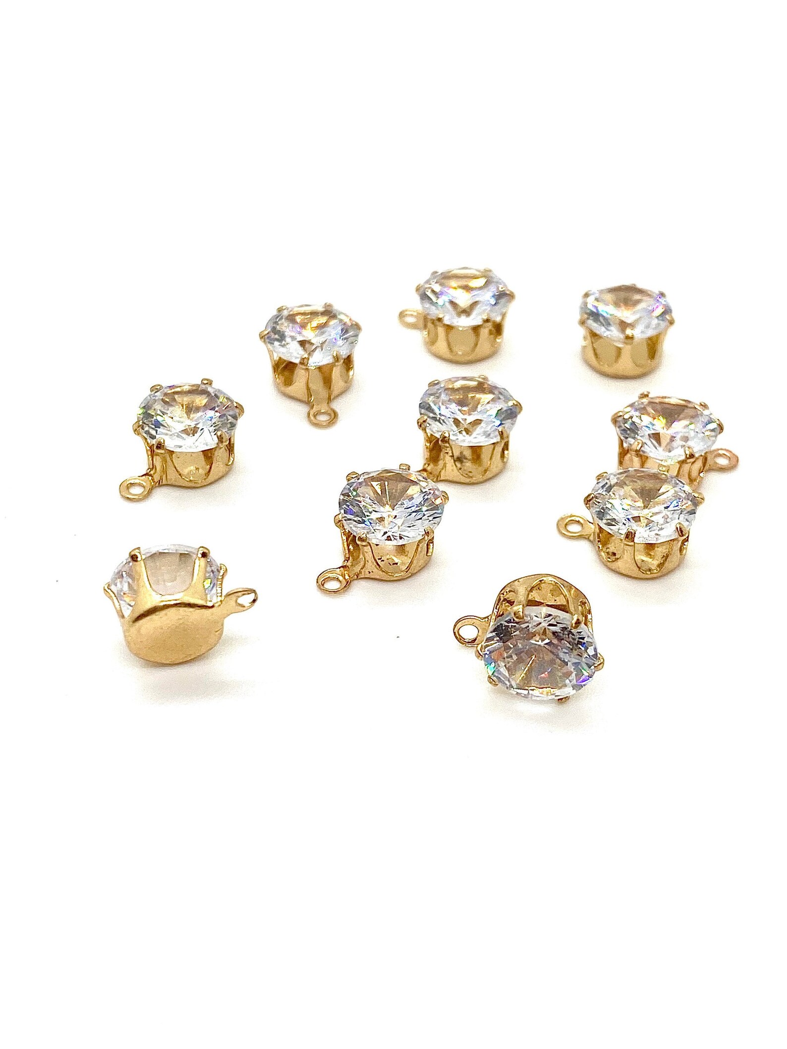 Cubic Zirconia Charms Jewelry Beads Bulk Rhinestone Charms Etsy