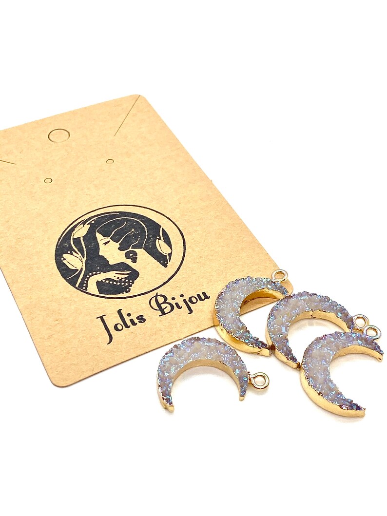 Resin Druzy Moon Charms Bulk Charms For Jewelry Making Moon Etsy