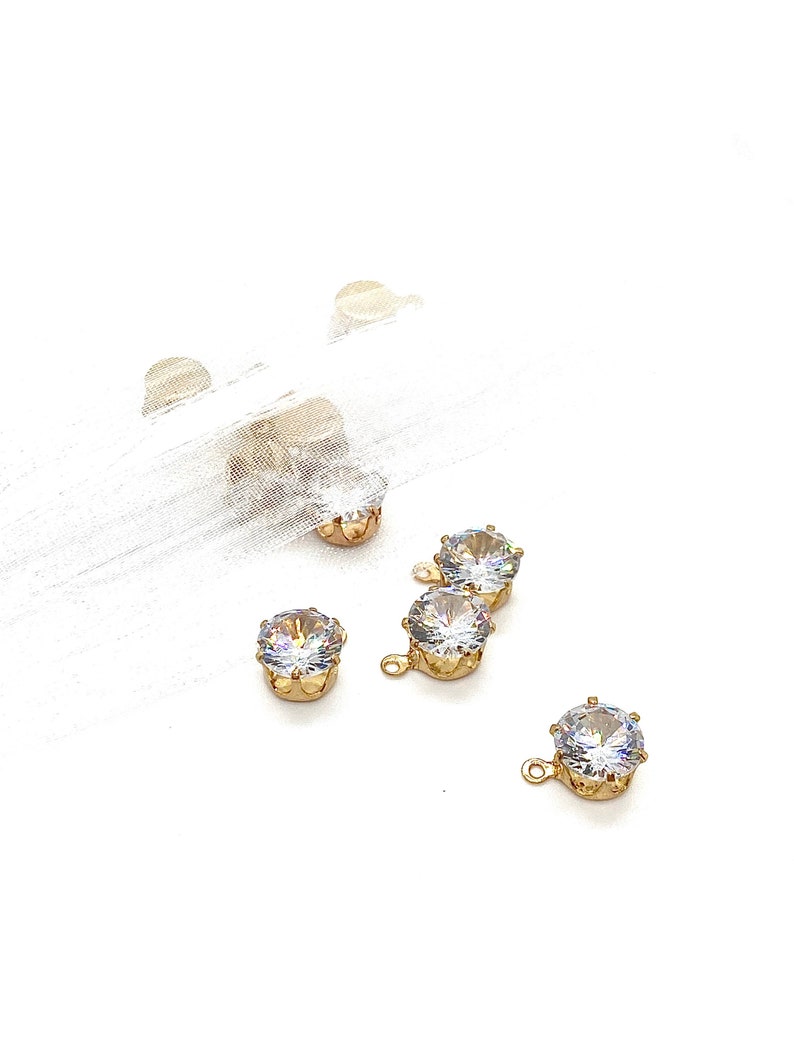 Cubic Zirconia Charms Jewelry Beads Bulk Rhinestone Charms Etsy