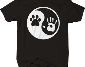 Paw Hand Print Yin Yang Dog Animal Rescue Adopted Pet Lover Sweatshirt