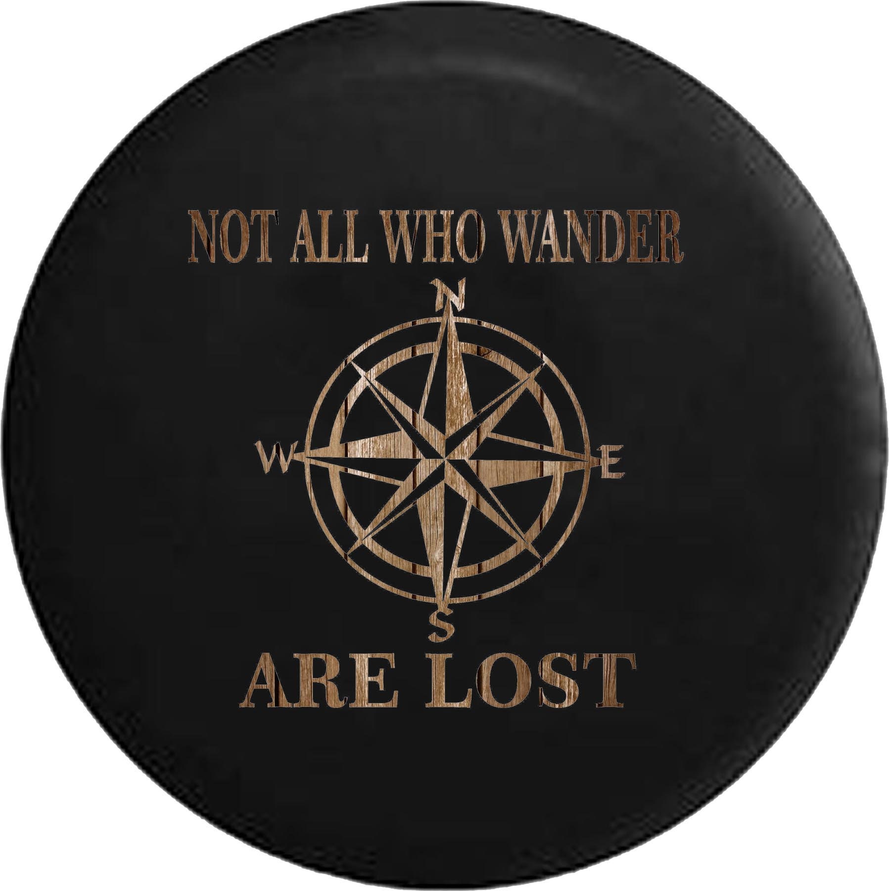 Not All Who Wander Distressed Spare Tire Cover