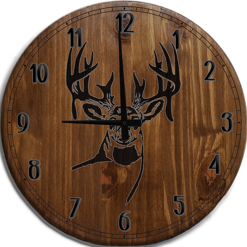 Deer Wall Clock Wildlife Wall Decor Nature Wall Art Etsy
