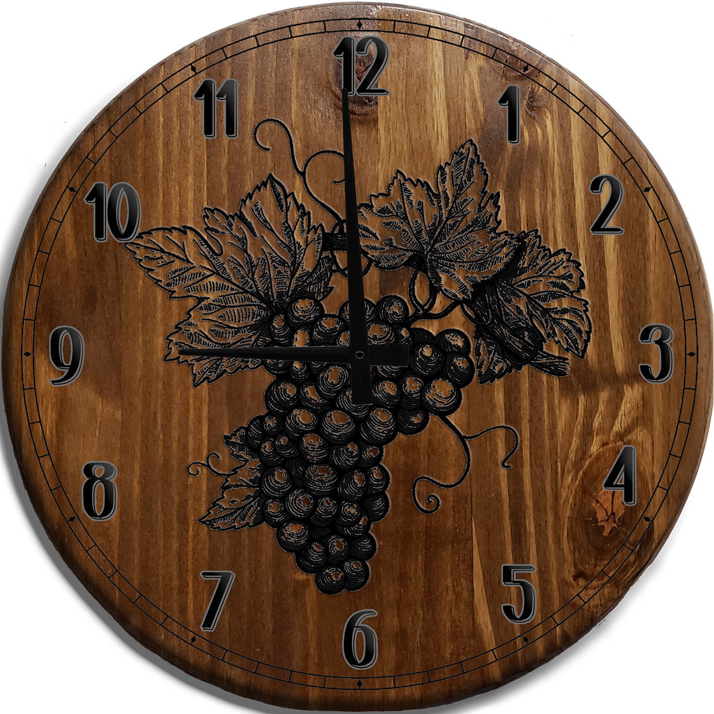 Grapes Wine Wall Clock Grape and Wine Kitchen Decor and Etsy