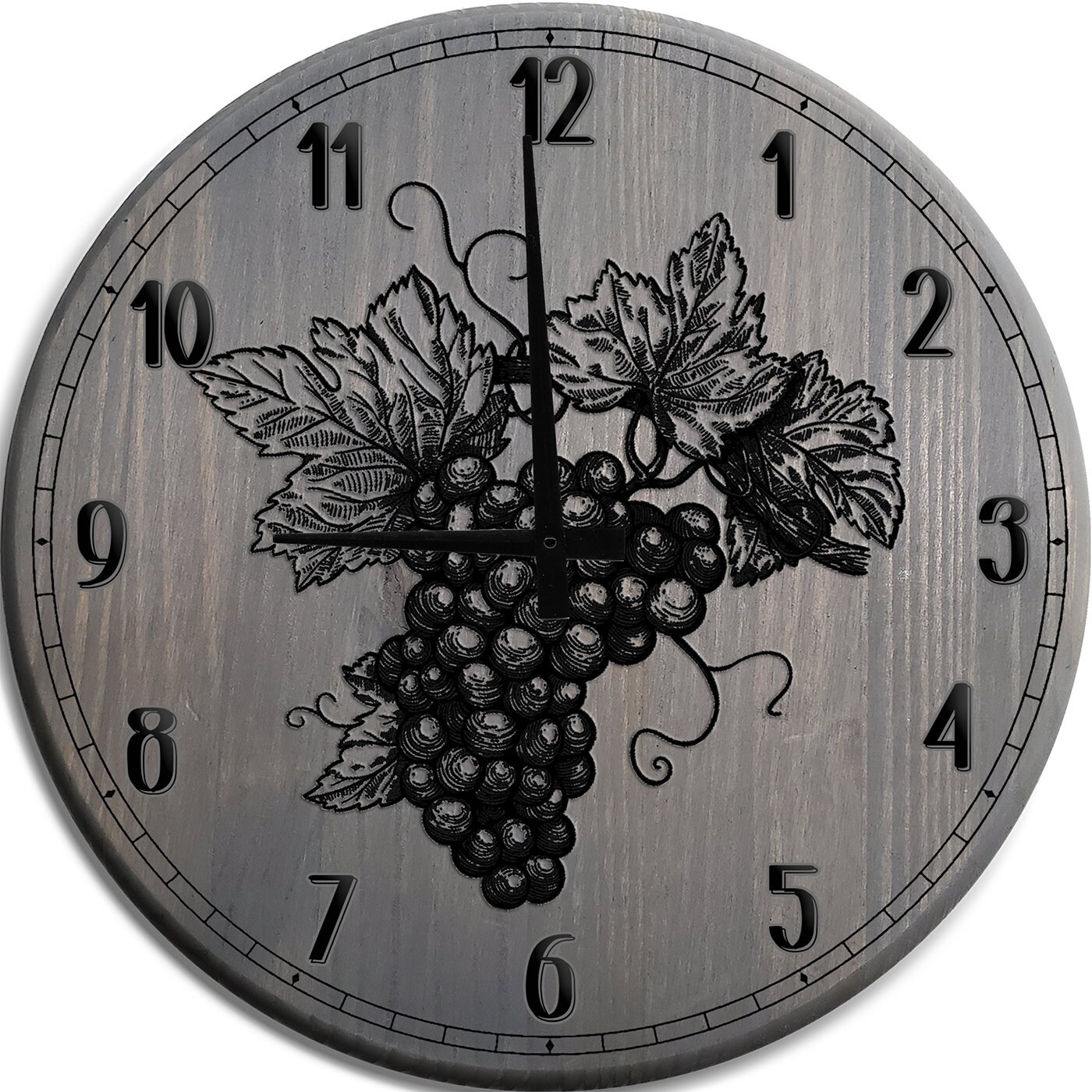 Grapes Wine Wall Clock Grape and Wine Kitchen Decor and Etsy