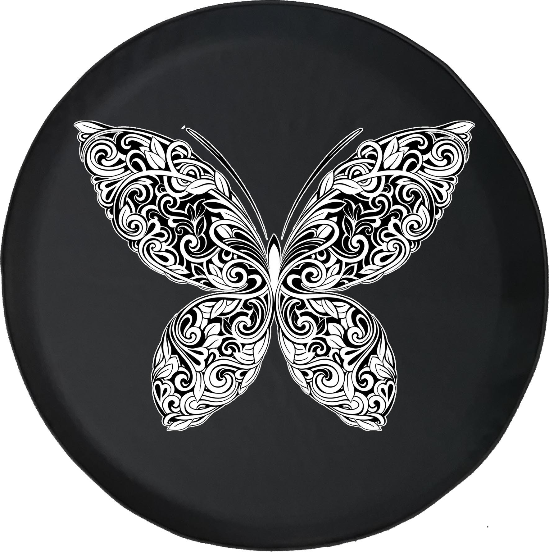 Pretty Black and White Butterfly Girl Tire Cover Fits Jeep - Etsy