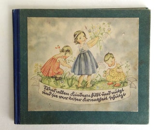 Vintage 1930s German Children&#39;s Book in Verse. Charming Illustrations. Published by Rudolf Schneider Verlag. Hardcover. Rare Book.