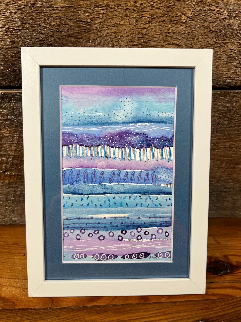 Watercolor Pen and Ink Abstract Painting, Framed. - Etsy