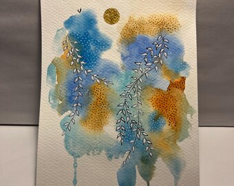 Watercolor Painting, Pen and Ink, Abstract Art - Etsy