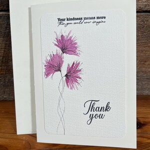 Biglietti di auguri, acquerello, penna e inchiostro, grazie, interno vuoto