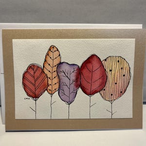 Biglietti di auguri, acquerello, penna e inchiostro, astratto, vuoto all'interno
