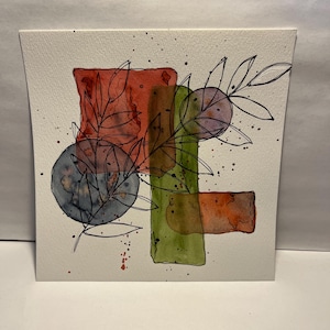 Aquarellmalerei, abstrakte Malerei, Tuschestift
