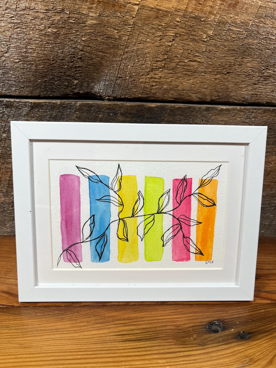Watercolor Pen and Ink Abstract Painting, Framed. - Etsy