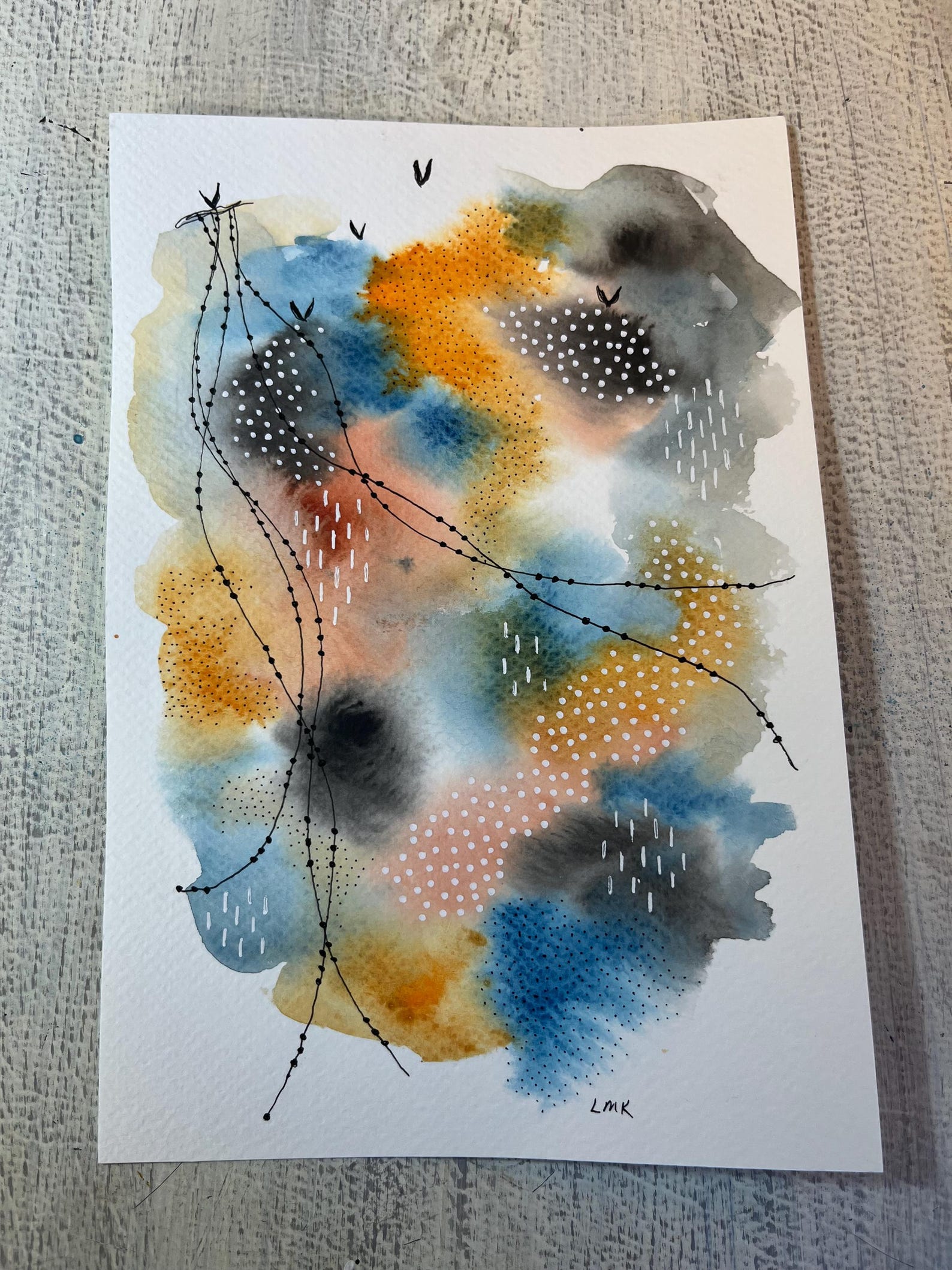 Watercolor Painting, Pen and Ink, Abstract Art - Etsy