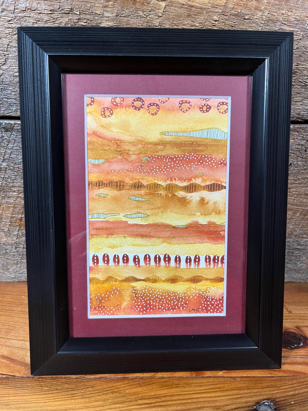 Watercolor Pen and Ink Abstract Painting, Framed. - Etsy