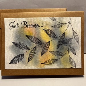 Biglietti di auguri, acquerello, penna e inchiostro, astratto, vuoto all'interno