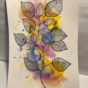Aquarellmalerei, abstrakte Malerei, Tuschestift