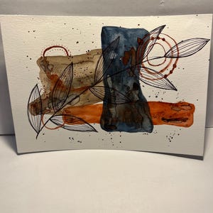 Aquarellmalerei, abstrakte Malerei, Tuschestift