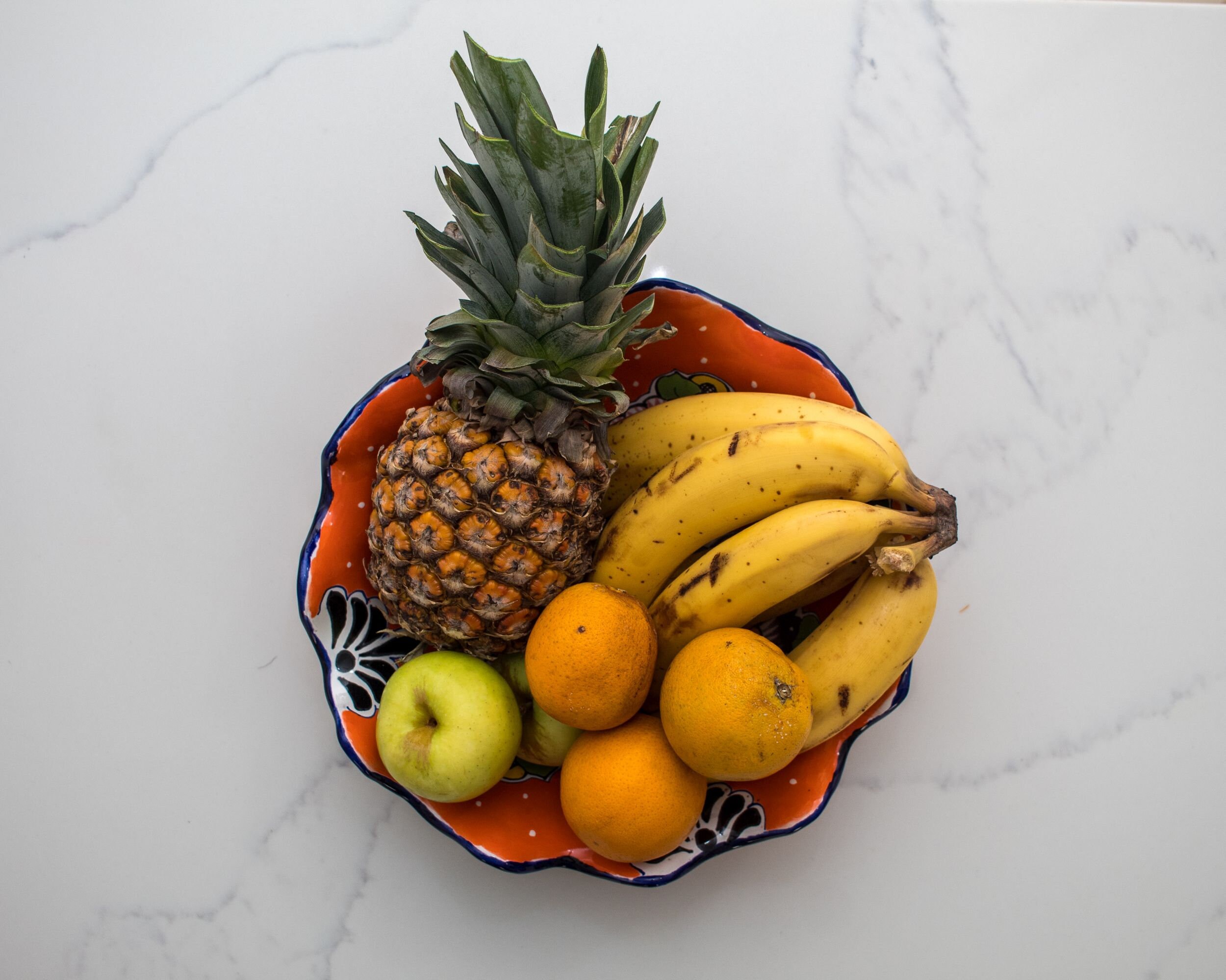 Fruit Bowl Mexican Talavera / Red Cobalt Blue Orange / Etsy