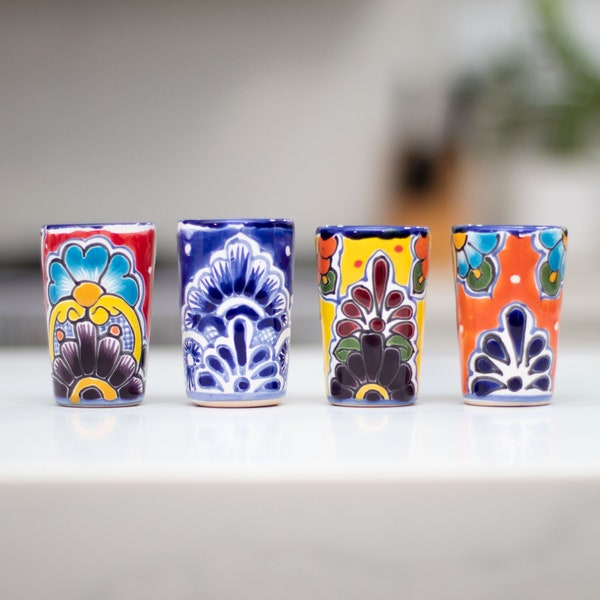 Mexican Talavera Shot Glasses Etsy