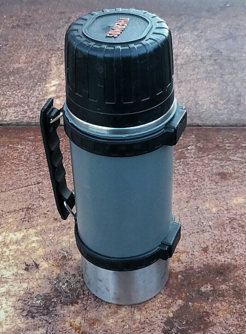 Vintage Stainless Steel THERMOS model 2480. Blue finish Etsy