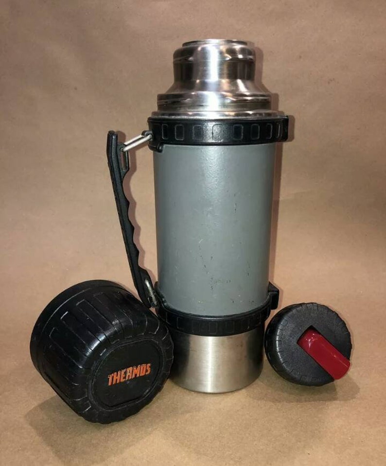 Vintage Stainless Steel THERMOS model 2480. Blue finish Etsy