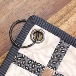 Patchwork Key Fob: Handmade Quilted Keyring, William Morris Fabric image 6