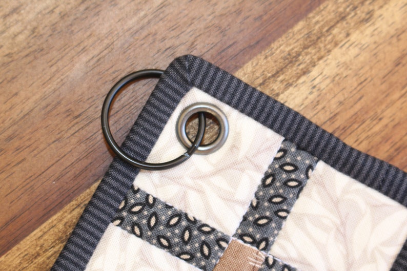 Patchwork Key Fob: Handmade Quilted Keyring, William Morris Fabric image 6