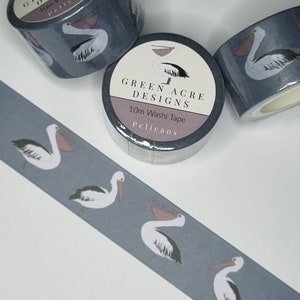 Washi Tape Pelikan Australien Vogel Ozean Meer Wasser See Journal Buch Sammelalbum Basteln Planer Masking Geschenk 15mm x 10m