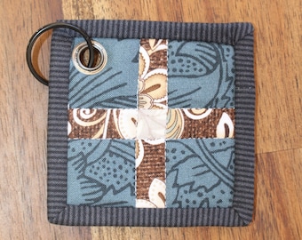 Handmade Patchwork Key Fob with William Morris Fabric