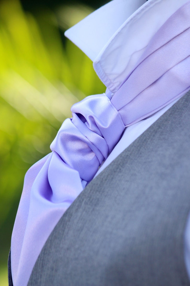 Wedding ascot Cravat Light Purple Violet wedding ascot Gift for him