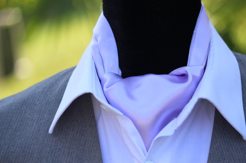 Wedding ascot Cravat Light Purple Violet wedding ascot Gift for him