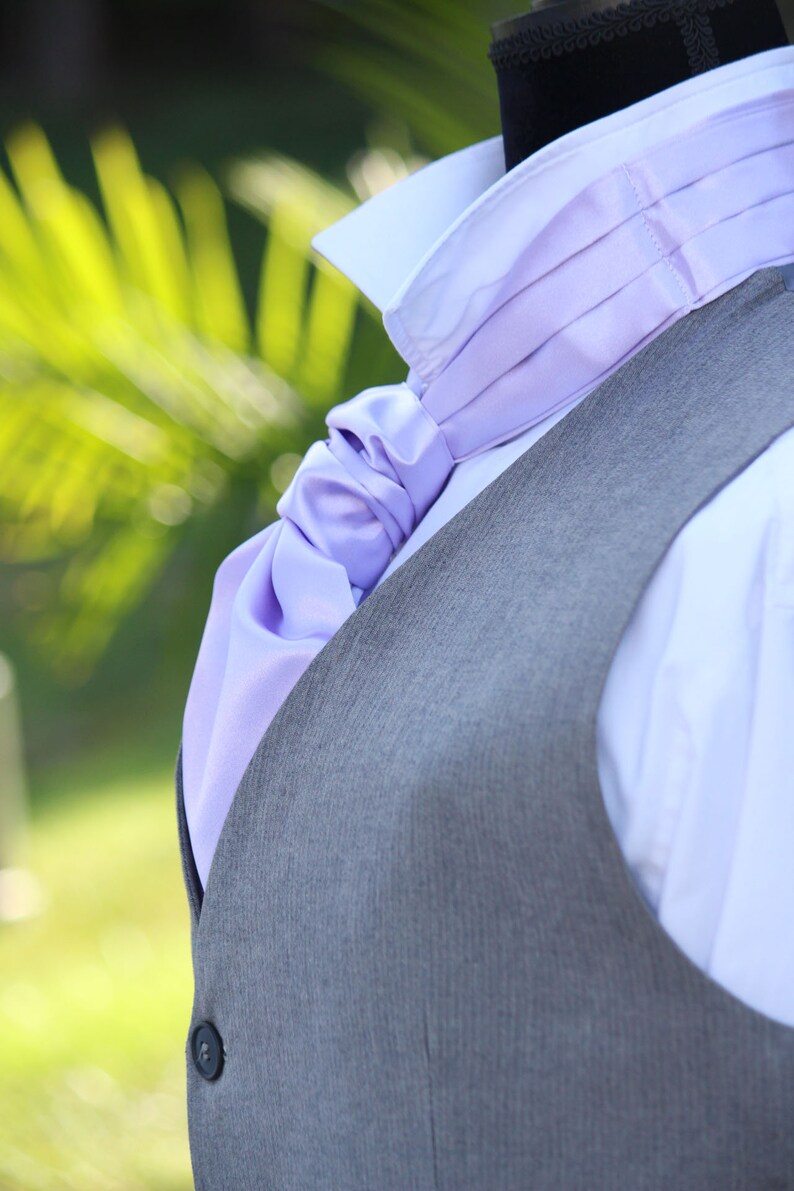 Wedding ascot Cravat Light Purple Violet wedding ascot Gift for him
