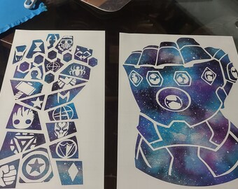 Infinity gauntlet universe pattern, 2 decal deal, for him, for her, marvel fan decal, notebook decal, laptop decal, wall decal, perfect gift