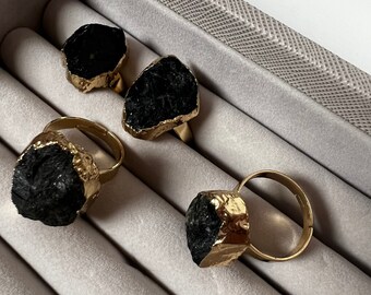 Black Tourmaline Ring Etsy Uk