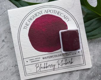 Blackberry Rhubarb magenta Handmade Watercolor