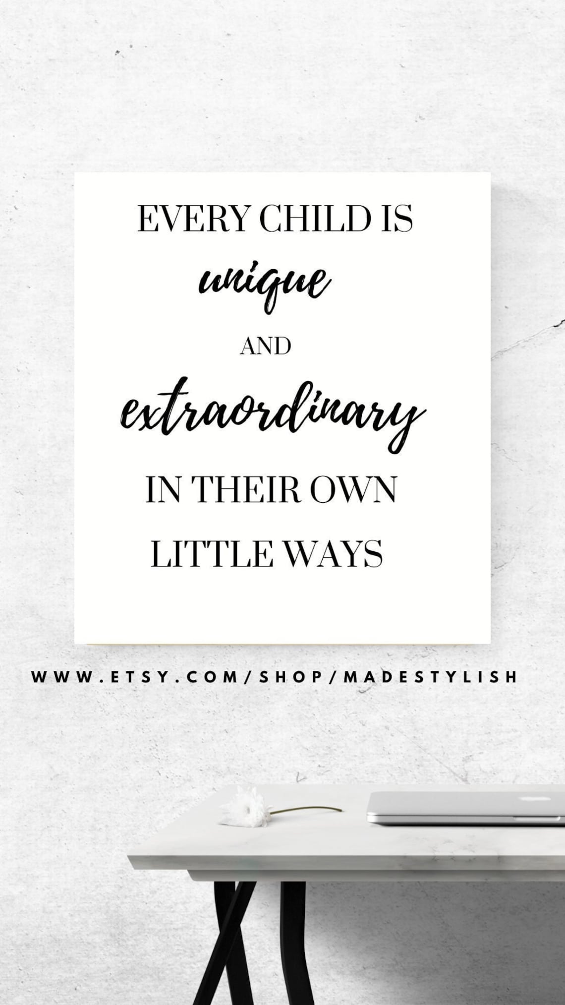 Every Child is Unique Quote, Printable Wall Art, Inspirational Quote