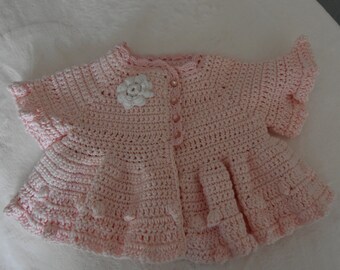 Gehäkelter, entzückender, rosa Baby Mädchen Pullover