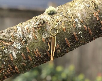 Fransen Anhänger Layering Halskette, 14k gold filled, Statement Halskette, Layered Halskette, Geschenke unter 50, Geschenke für sie, Gold Halskette,