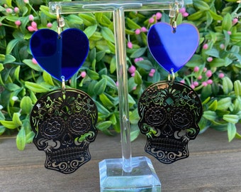 Sugar skull earrings, day of the dead earrings, Calavera earrings, Halloween earrings, dia de los muertos earrings, calavera mexicana