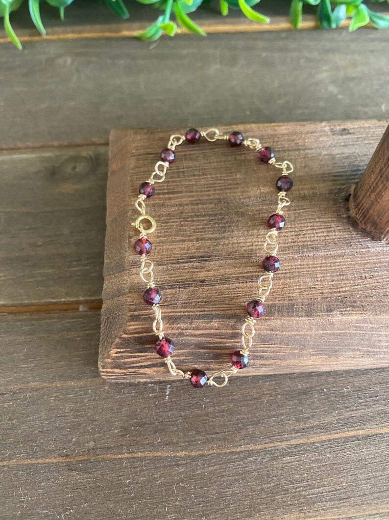 beautiful natural wire wrap garnet bracelet 4mm 7" 18cm 5cts solid 14k gold beautiful natural wire wrap garnet bracelet 4mm 7" 18cm 5cts solid 14k gold