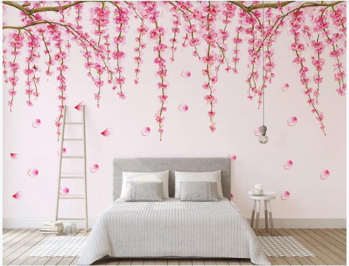 Hanging Cherry Blossom Nursery Wallpaper Wall Mural | Etsy