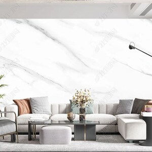 Papier peint en marbre blanc : décoration murale moderne
