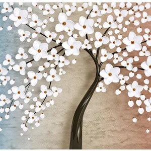 3D Cherry Blossom Floral Flowers Wallpaper Wall Mural, One Cherry Tree ...
