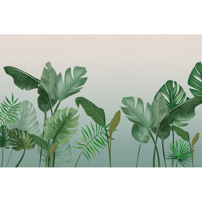 Tropical Gold Monstera Ceriman Leaves Wallpaper, Handpainted Gold Leaves  Wall Murals Wall Decor 