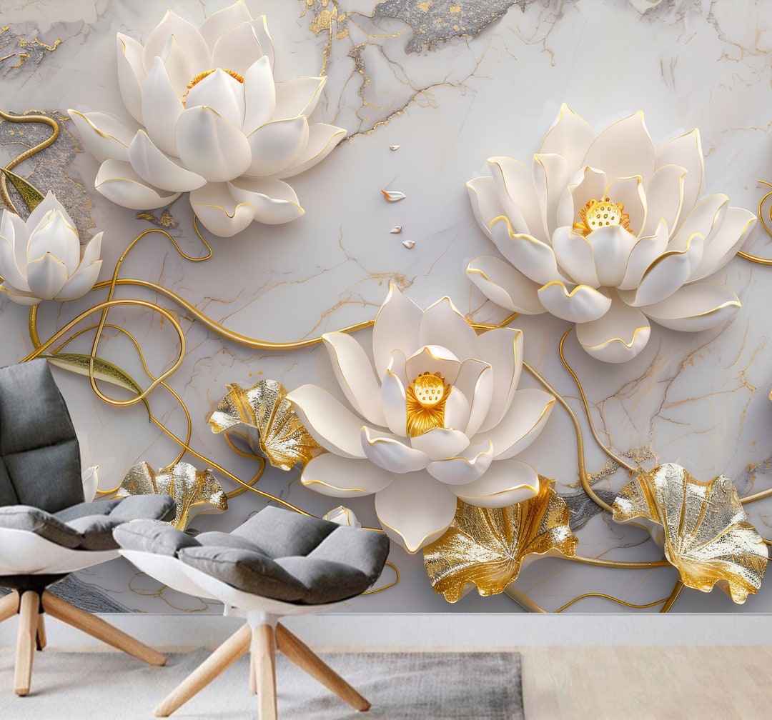 HOMETITUTE Peel & Stick Wallpaper Border – Lotus Leaf Design, 4" X 196", Self-Adhesive Trim For Mirror Frames & Walls