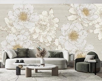 Big Flowers Floral Wallpaper Wall Mural Wall Decor