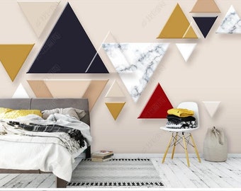 3D Geometrie Geometrisches Dreieck Tapete Wand wandbild, Dreieck Form geometrische Wand Wand Dekor